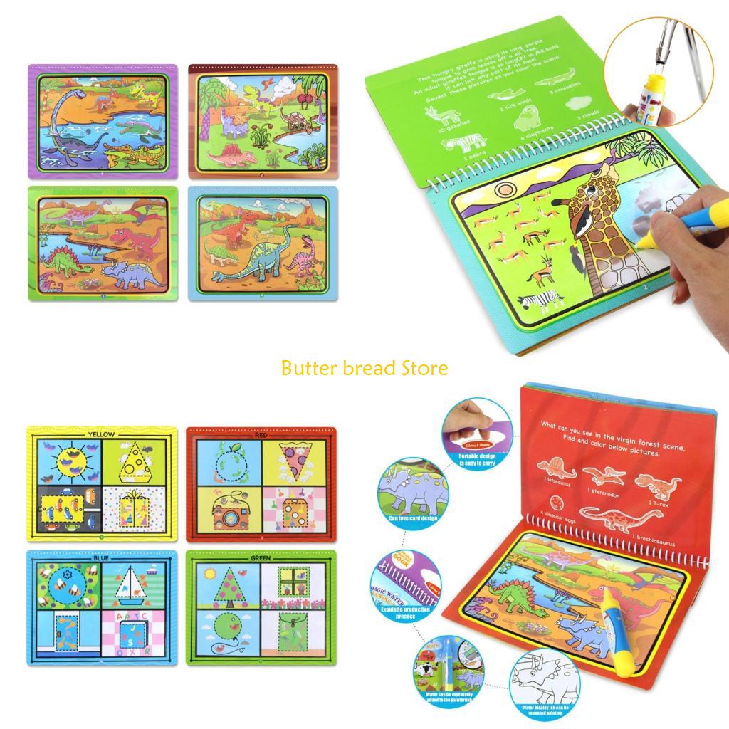 Reusable Water Magic Coloring Book - W89C Wiederverwendbares magisches Wasser-Zeichenbuch mit nachfüllbarem