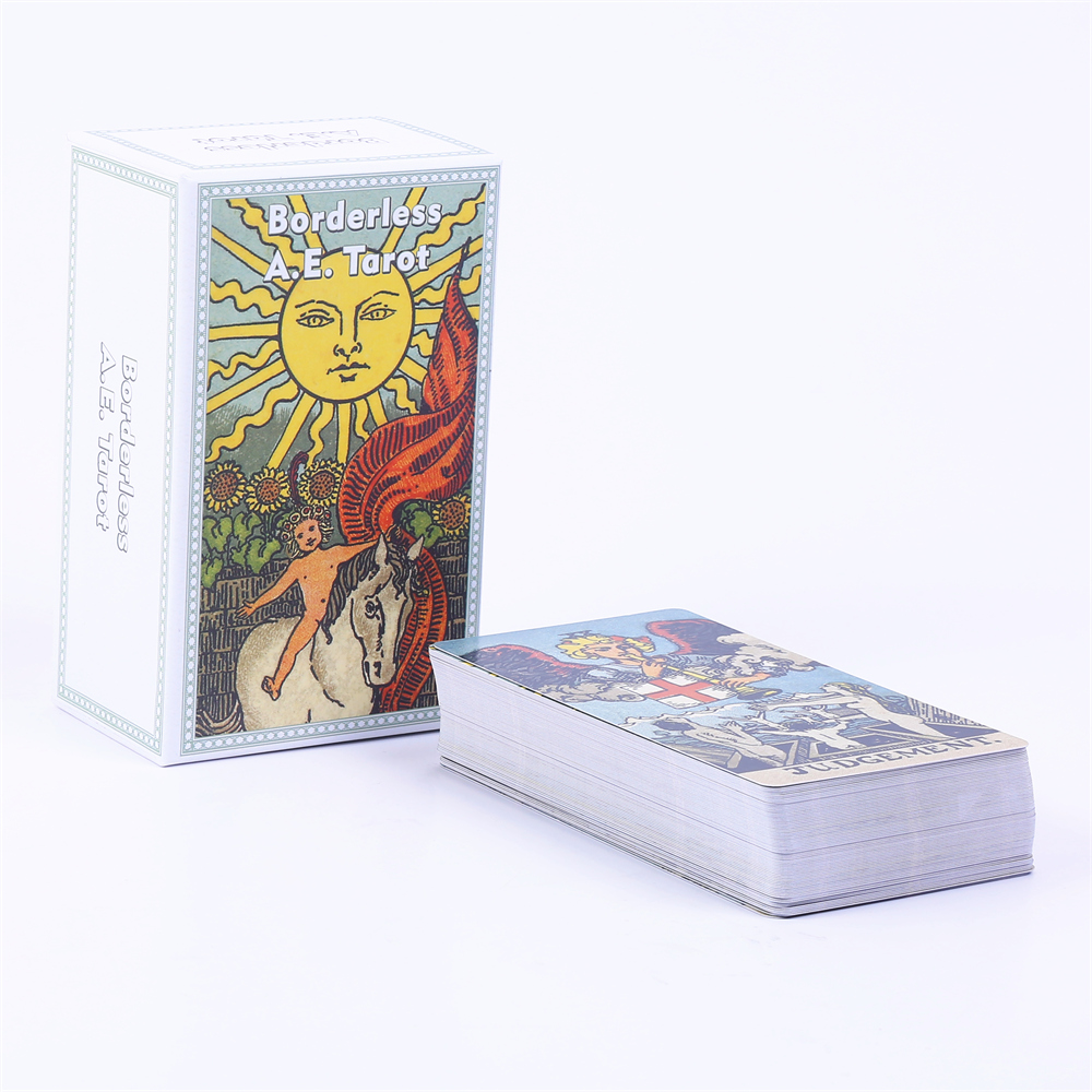 Tarot Deck With Guidebook - 12*7cm Randlos A.E. Tarot-Deck in verschiebbarer,