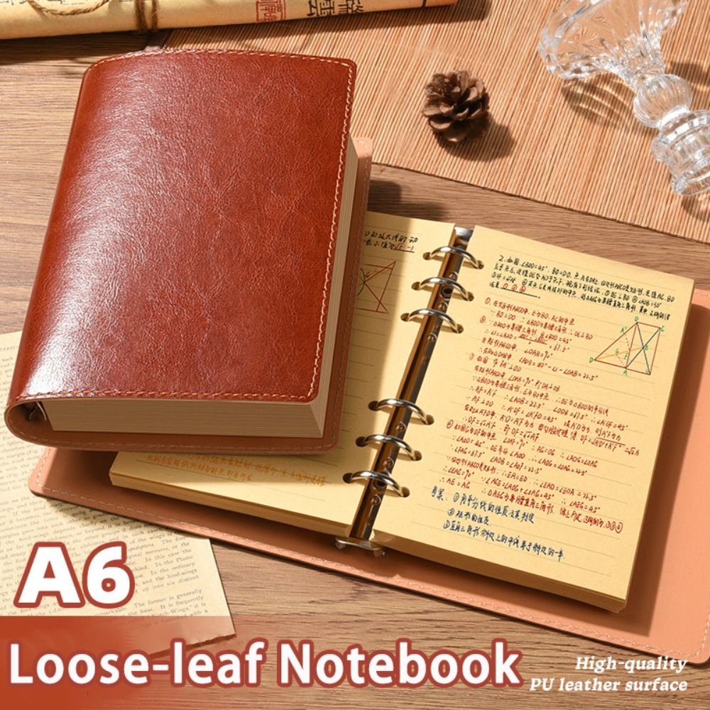 Vintage Leather Journal Notebook - Neues A5/A6 Notizbuch mit Loseblattsystem, PU-Leder