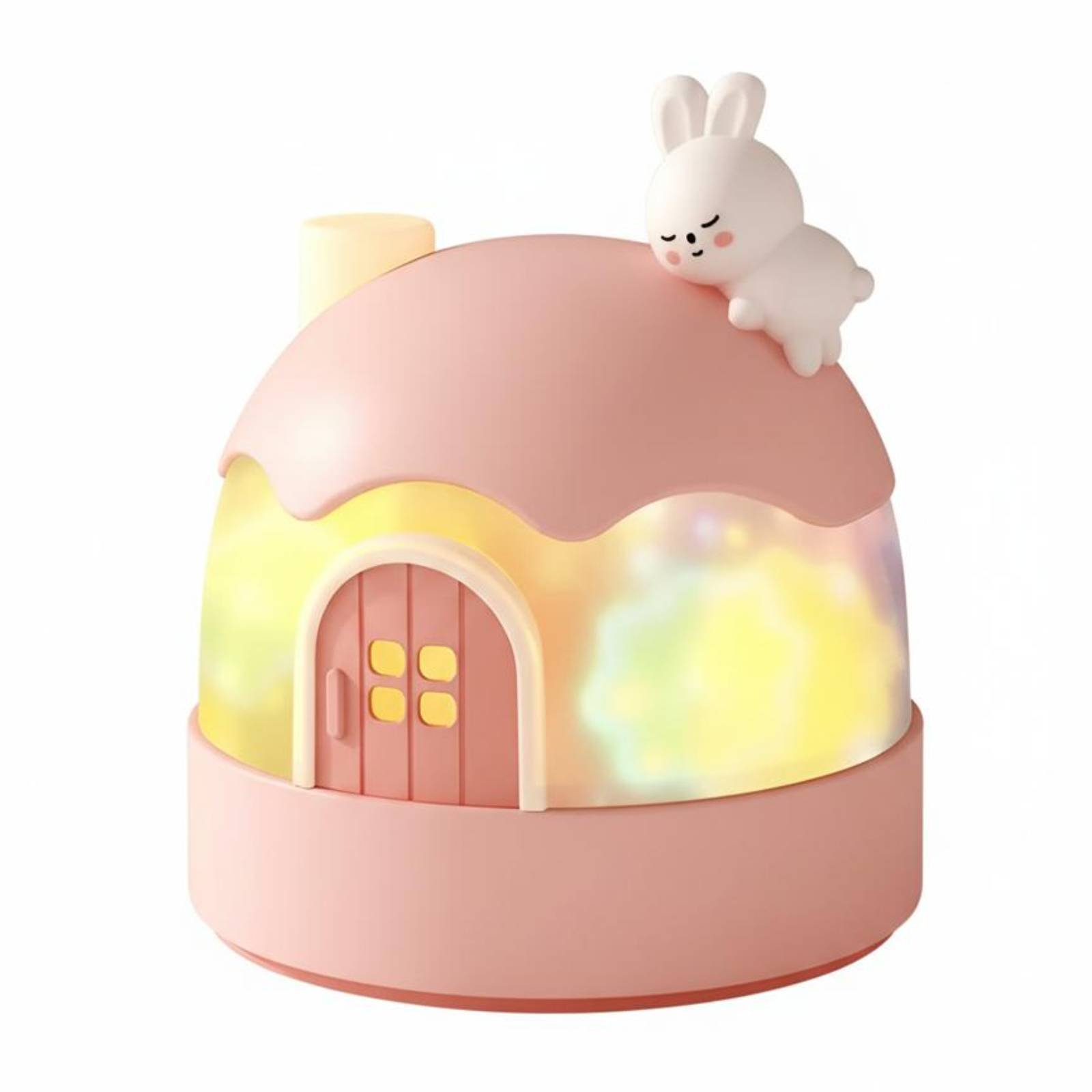 Music - Cartoon-Häschen-Sternprojektor, Nachtlicht-Musikbox für Kinder, Rotierende Galaxie-Lampe,