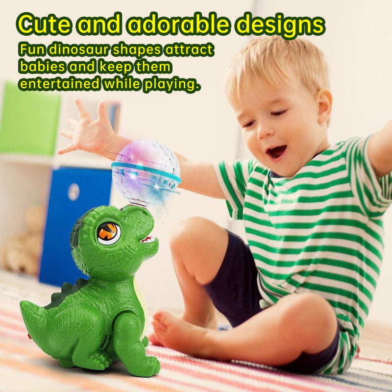 Music - Elektrisches Dinosaurier-Top-Ballspielzeug für Babys – 360°