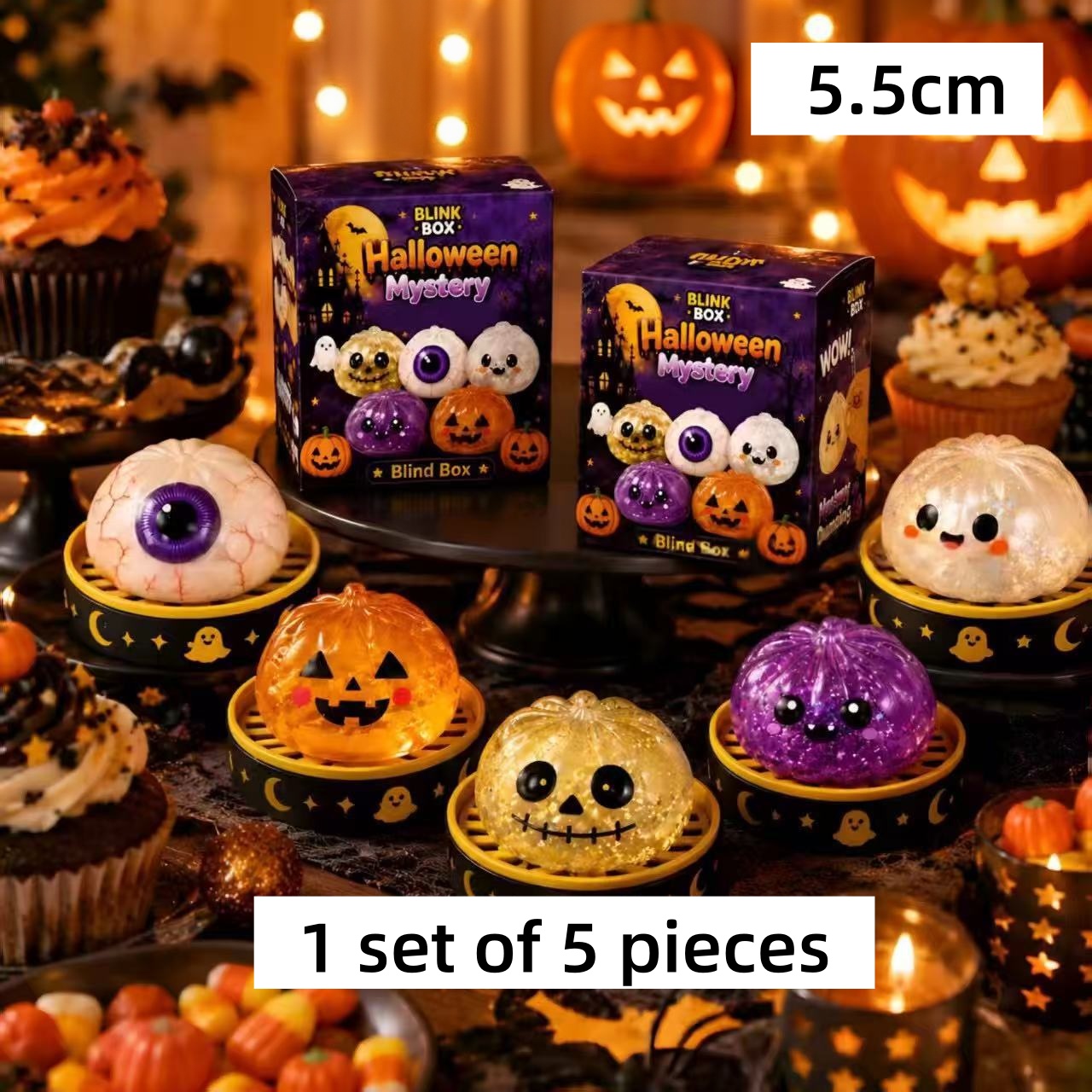 Music - Heißer 5,5cm Halloween-Geist Quetsch-Musik-Party-Spielzeug, Kreatives Neues