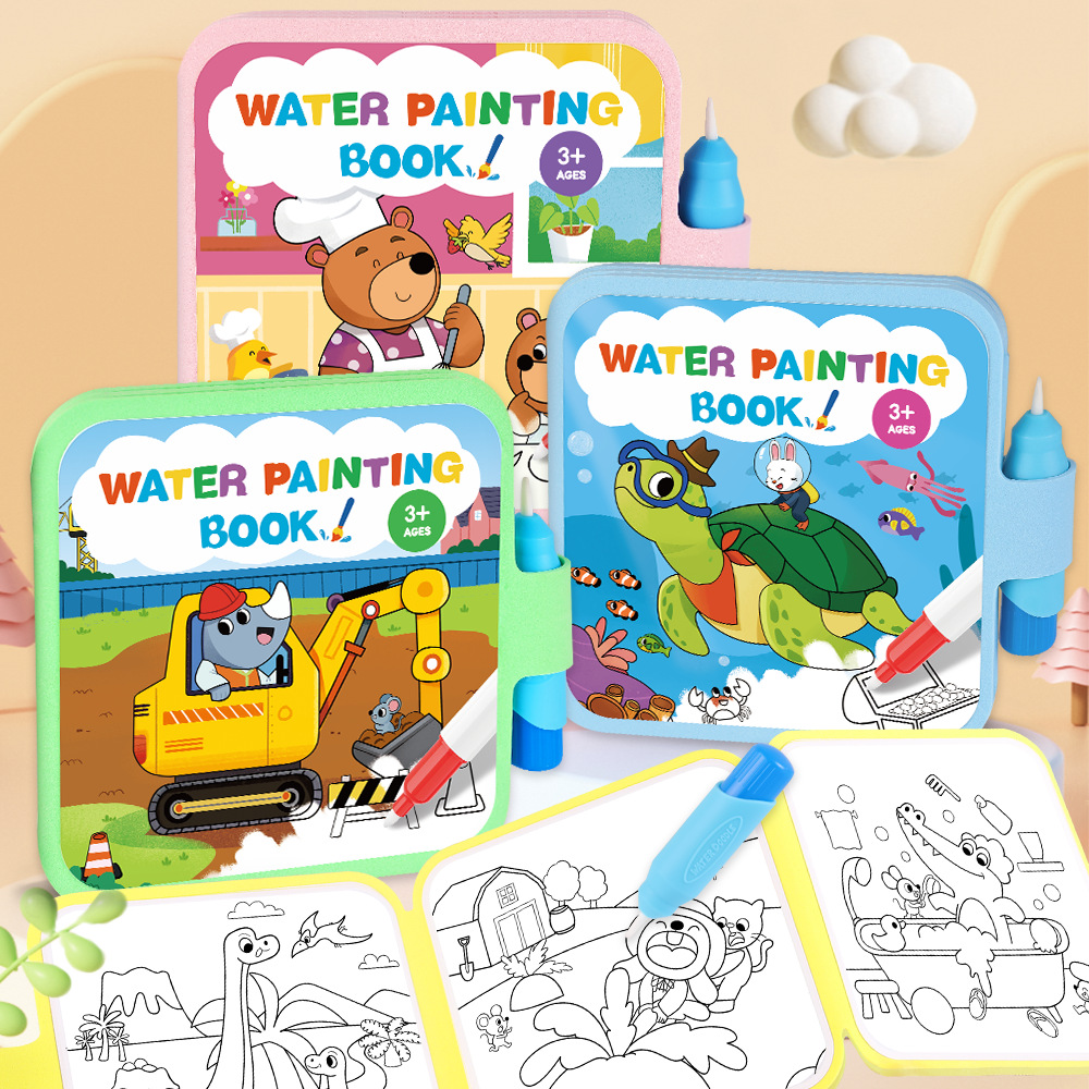 Reusable Water Magic Coloring Book - Magisches Wassermalbuch Wiederverwendbares Kinder-Wasserkritzelbuch Kleinkind Sauber-Malbuch