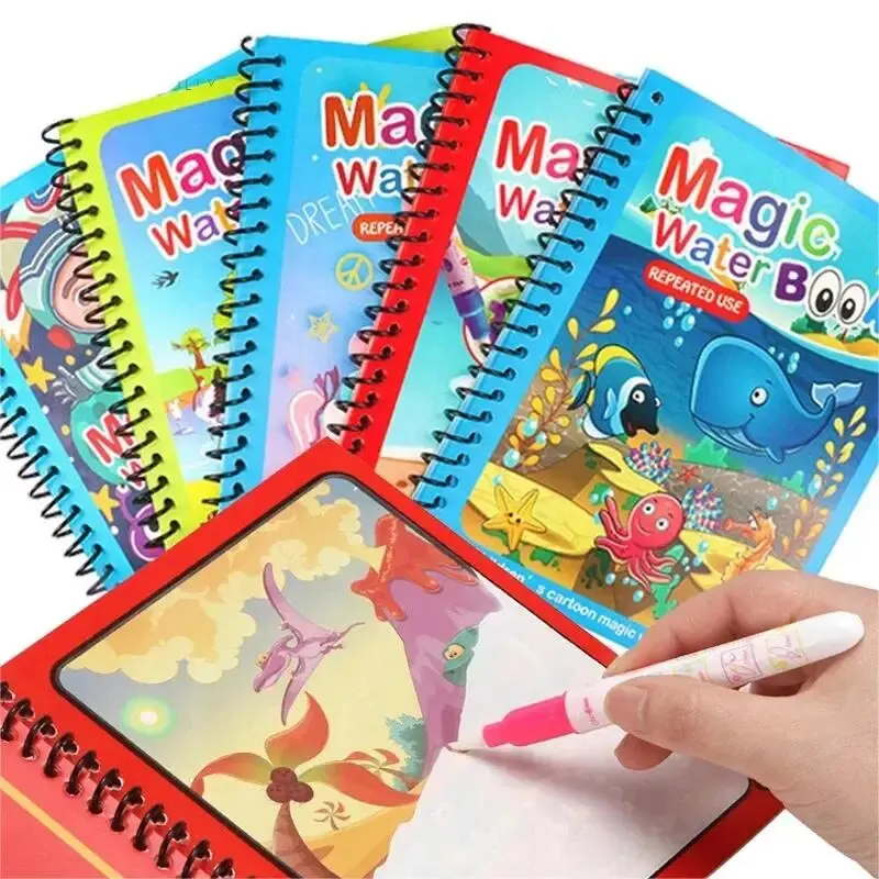 Reusable Water Magic Coloring Book - 1 Buch + 1 Stift Wiederverwendbare