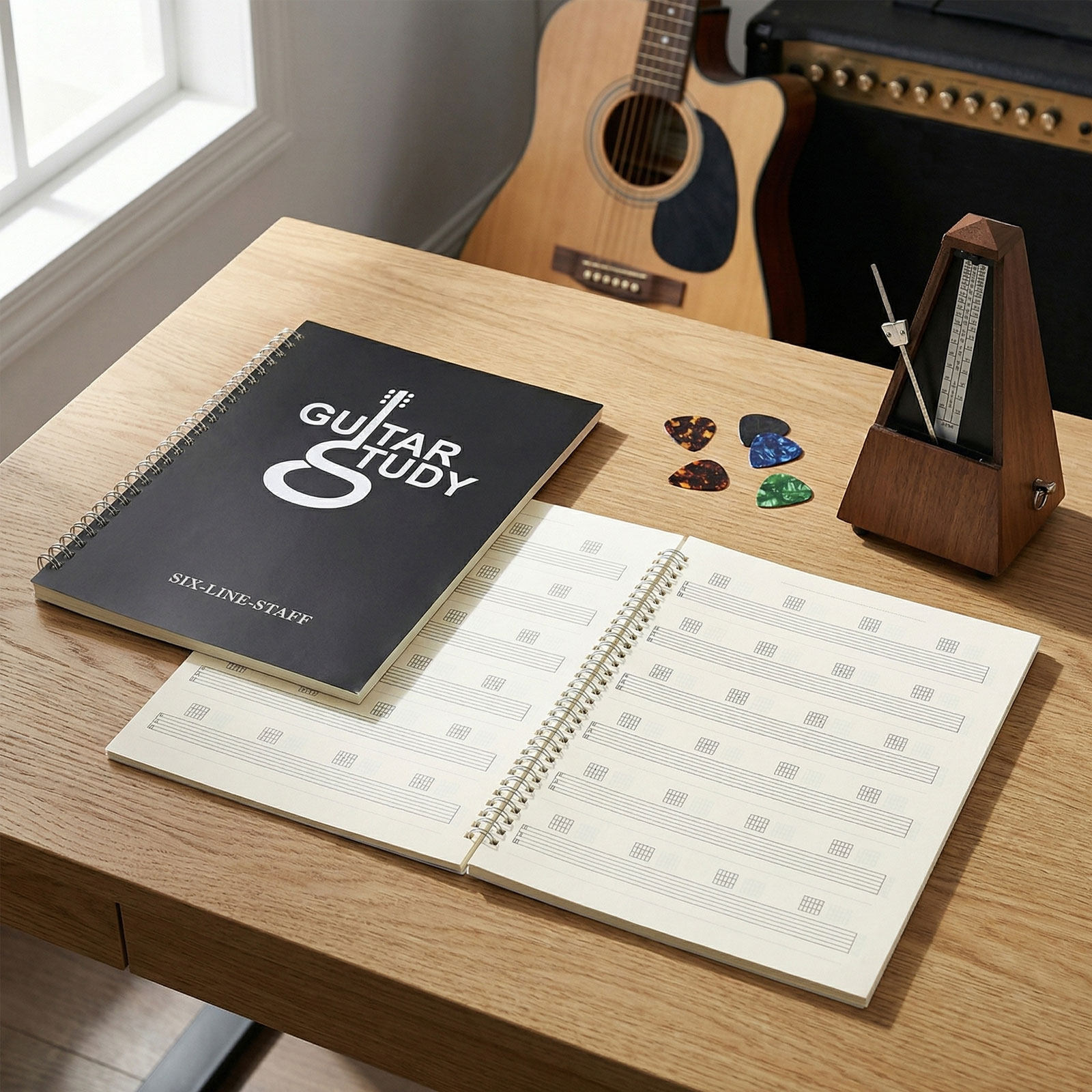 2 Stück Gitarren-Tabulatur-Not – Blank Sheet Music Notebook Bewertung und Preis