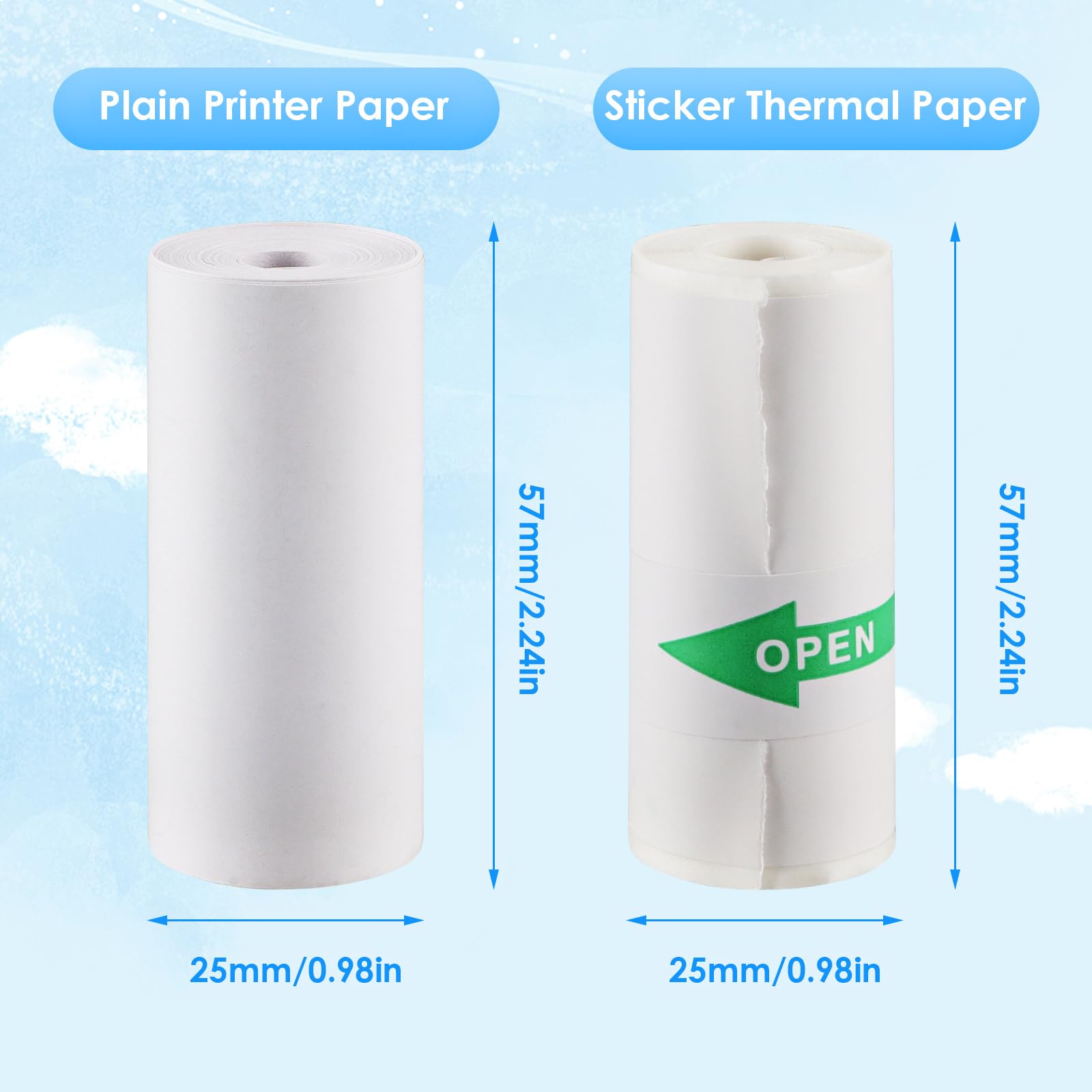 10 Rollen thermisches, tintenl – Mini Pocket Thermal Printer Paper Roll Bewertung und Preis