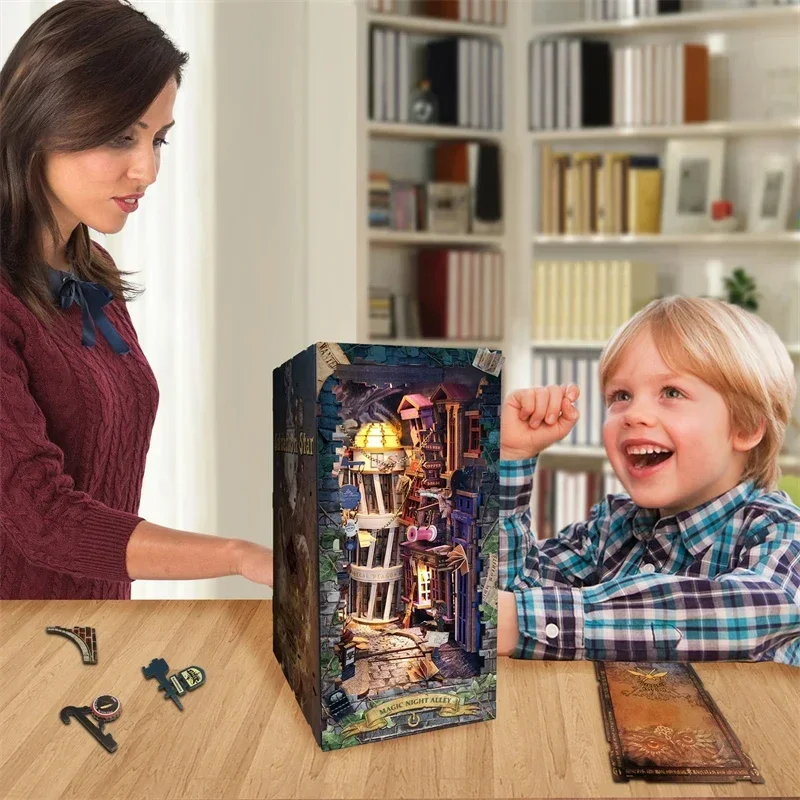 Retro DIY Magic Night Alley Ho – Diy Wooden Book Nook Kit Shelf Insert Bewertung und Preis