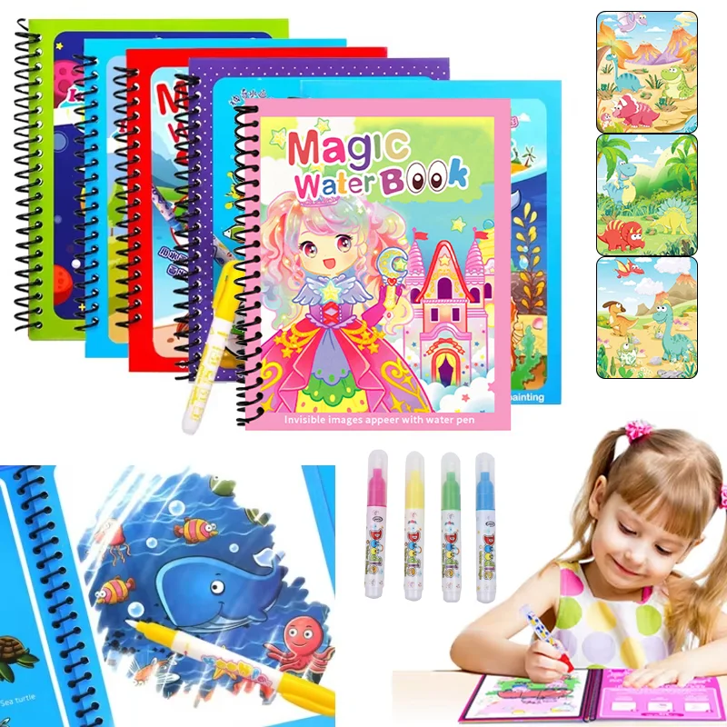 Magisches Cartoon-Wasser-Malbu – Reusable Water Magic Coloring Book Bewertung und Preis