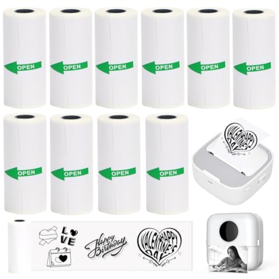 10 Rollen Thermo-Aufkleberpapi – Mini Pocket Thermal Printer Paper Roll Bewertung und Preis